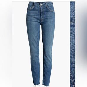 Mother The Looker Frayed Ankle Jeans, high rise